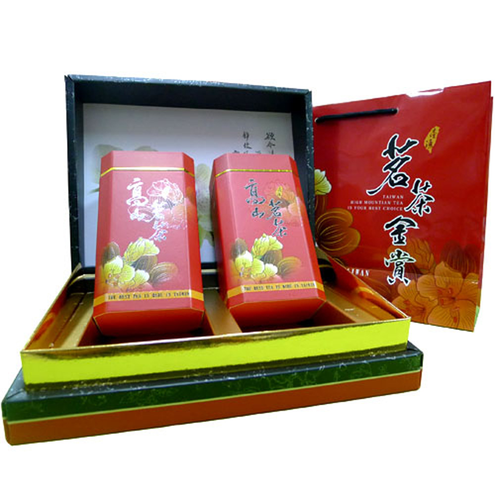 【新造茗茶】阿里山頂級手採珠露金賞禮盒(300g*2罐)