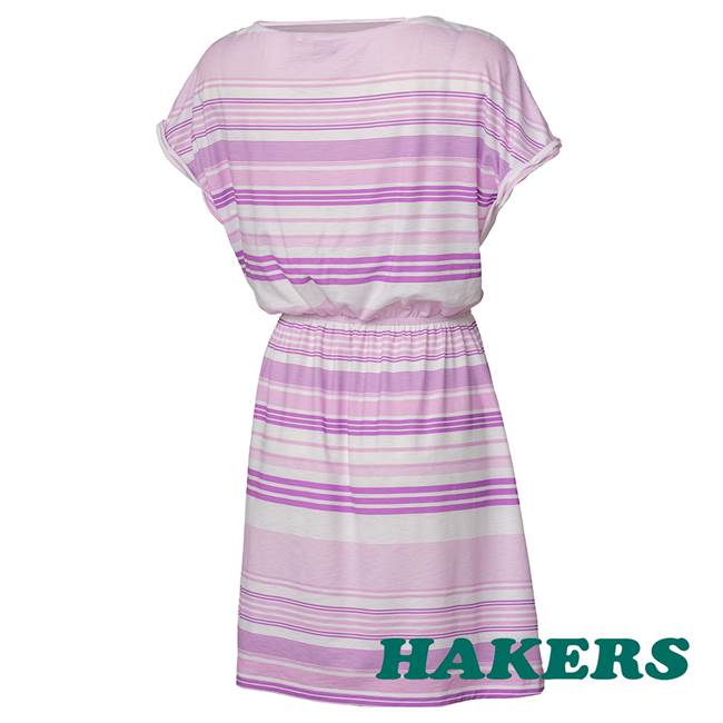 【HAKERS 哈克士】女-快乾條紋洋裝 -粉色