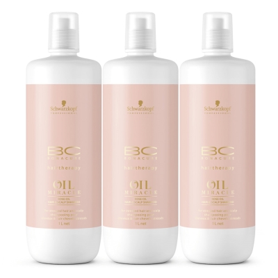 *Schwarzkopf施華蔻 BC精油奇跡 玫瑰洗髮露1000mlx3入