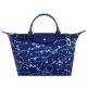 Longchamp Le pliage Neo 帆布短帶水餃包/斜背包(花朵藍/中) product thumbnail 1