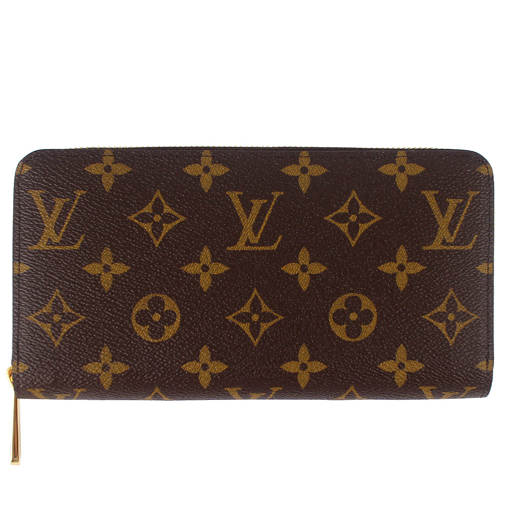 LV M41895 Monogram 經典LV花紋拉鍊長夾(紫紅內裡)