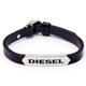 DIESEL 銀色冷冽LOGO皮革手環(DX0999040) product thumbnail 1