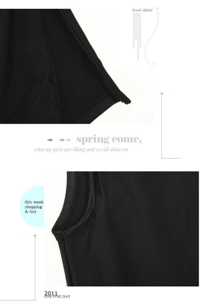 束胸 強力拉鍊款長版束胸泳衣(黑) LESGO束胸專賣