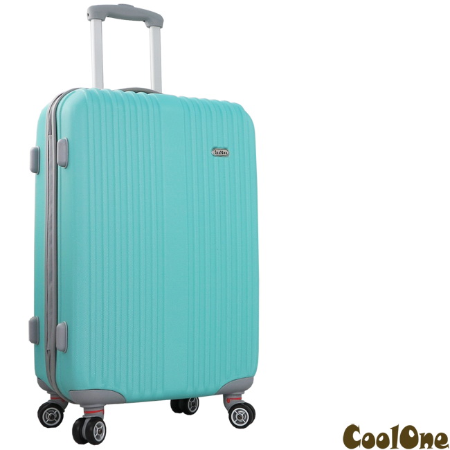 CoolOne 時尚舒活直條紋24吋飛機輪旅行箱(藍色)