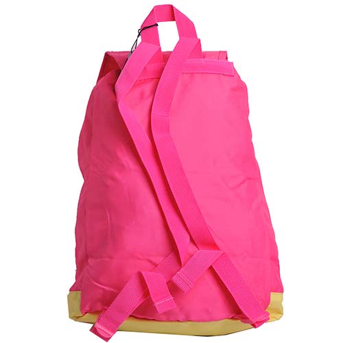 POLO Ralph Lauren 品牌LOGO圖騰尼龍可折後背包(粉紅/黃馬)