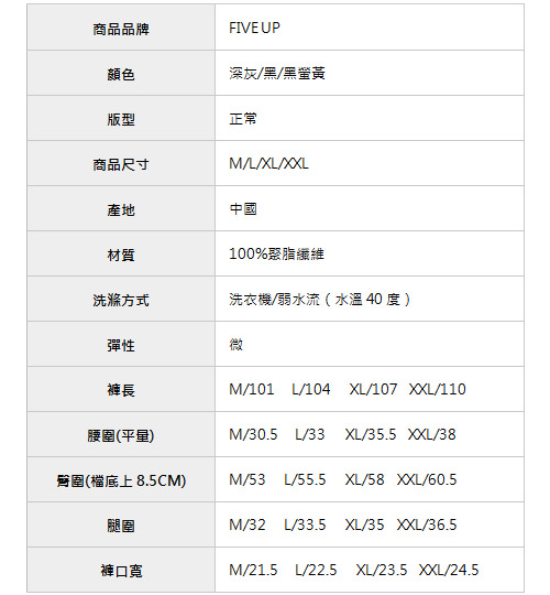 FIVE UP(男)-潮流風衣長褲-黑螢黃