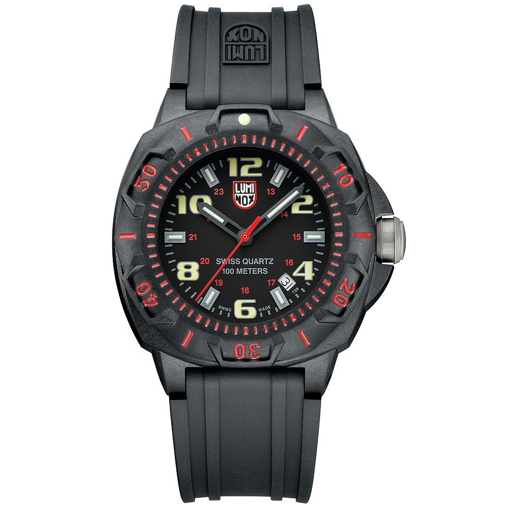 LUMINOX 海豹部隊前哨系列腕錶-黑x紅時標/43mm