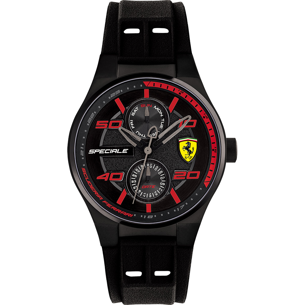 Scuderia Ferrari 法拉利 SPECIALE 日曆腕錶-黑/38mm