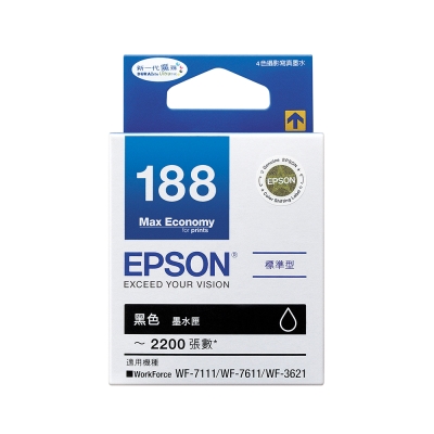 EPSON NO.188 標準型黑色墨水匣(T188150)