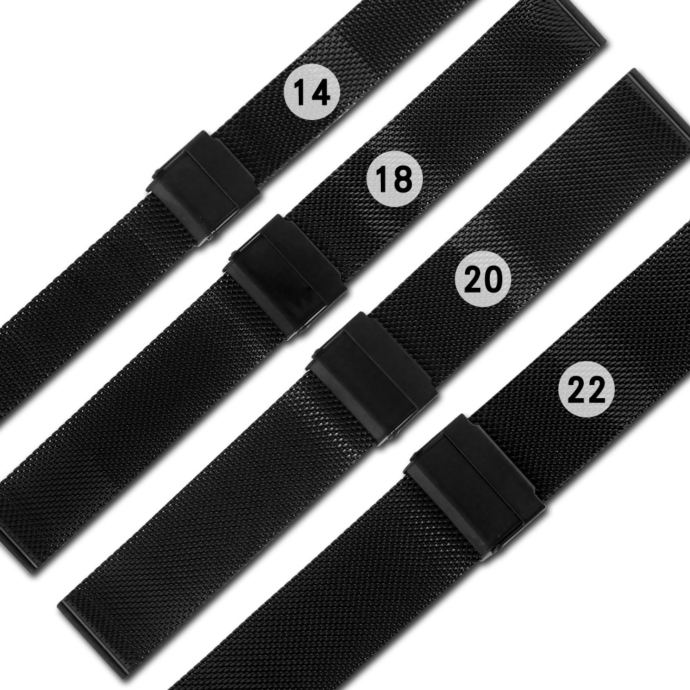 Watchband / DW代用各品牌通用米蘭編織不鏽鋼錶帶-黑色