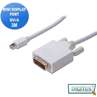Mini DisplayPort轉 DVI-D (24+1)互轉線 *3公尺圓線(公-公)