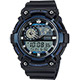 CASIO 卡西歐 世界時間地圖手錶-藍黑/53.7mm product thumbnail 1