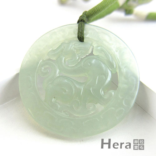 Hera 頂級天然冰種岫玉龍騰四海項鍊