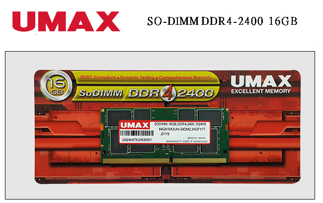 UMAX DDR4-2400 16GB 筆記型記憶體