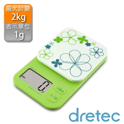 dretec 花漾廚房料理電子秤2kg-蘋果綠