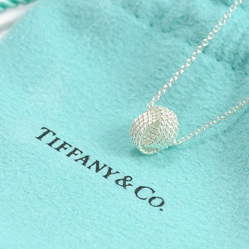 Tiffany&Co. 麻花交錯圓球純銀項鍊