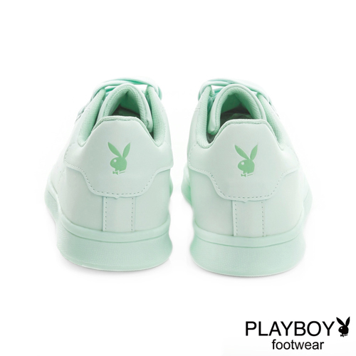 PLAYBOY 純色經典 金屬飾釦簡約休閒鞋-綠(女)