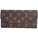 LV M60697 EMILIE經典Monogram釦式長夾(咖啡/內紫紅色) product thumbnail 1