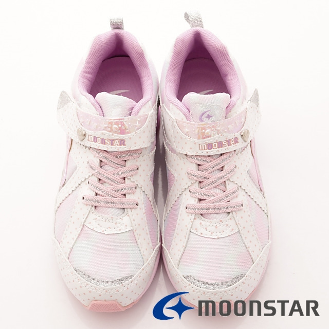 日本月星 頂級競速童鞋 甜心點點機能運動鞋 EI051 白 (中大童段)