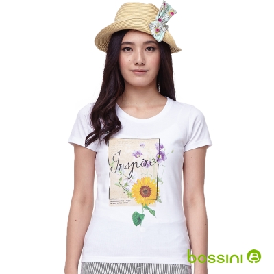bossini女裝-印花短袖T恤28白