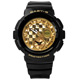 BABY-G 閃耀亮眼立體鉚釘雙顯橡膠手錶(BGA-195M-1A)-黑金色/43mm product thumbnail 1