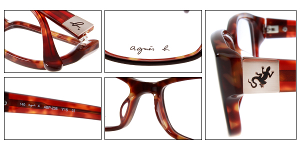 agnes b.眼鏡 經典Logo款/咖啡琥珀#ABP236 Y15