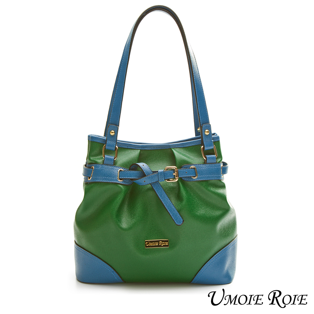 【Umoie Roie】花花綠綠雙色巧巧手提包_巴黎藍綠