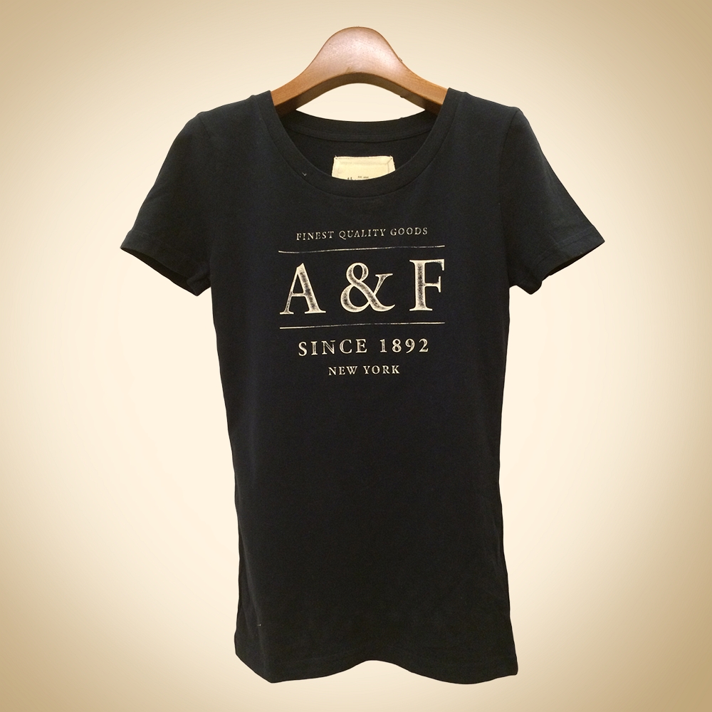 A&F 女裝 簡單呈現短T恤(深藍)