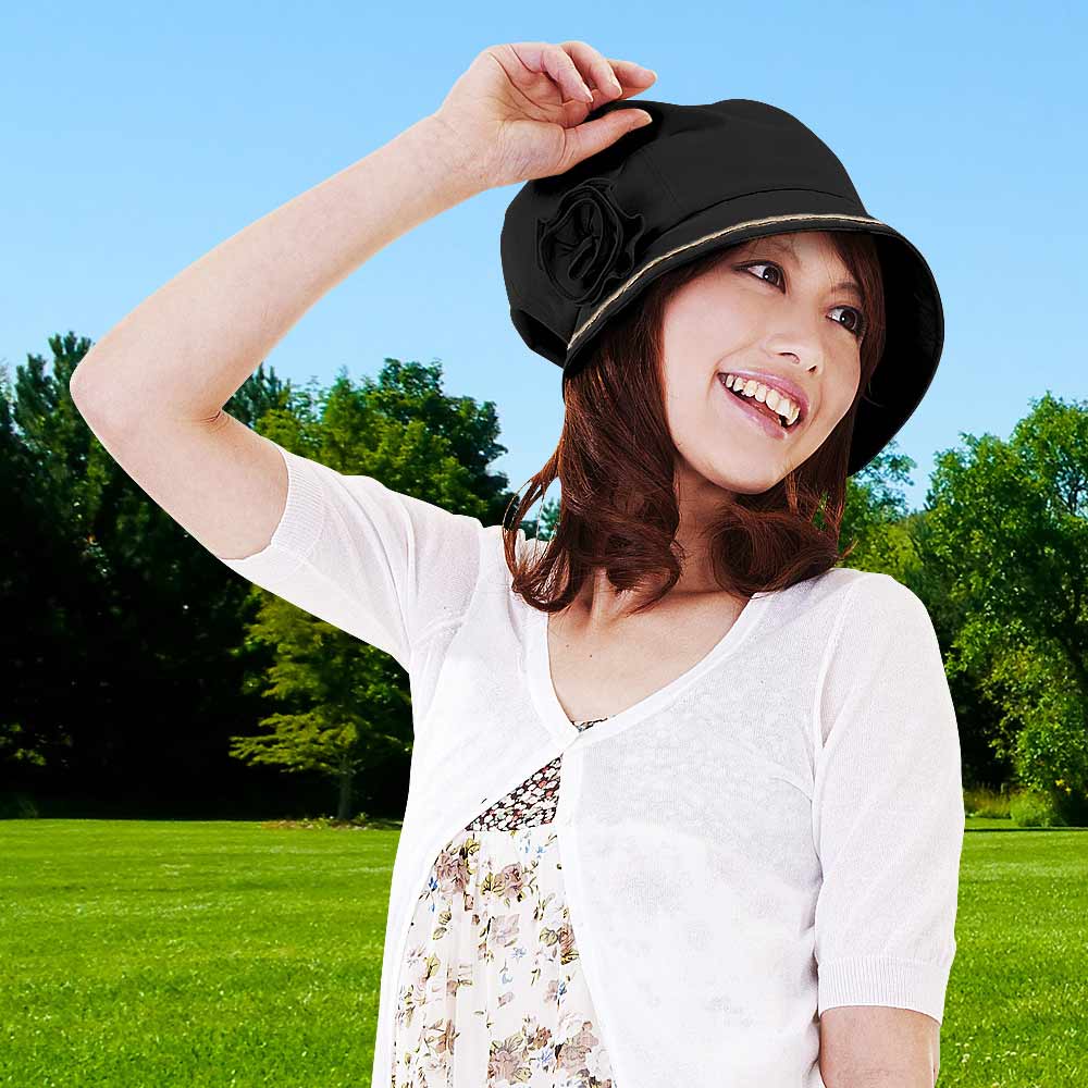 【Sunlead】小顏效果抗UV防曬遮陽美型軟帽 (黑色)