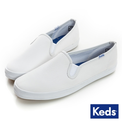 Keds 經典升級皮質休閒便鞋-白色