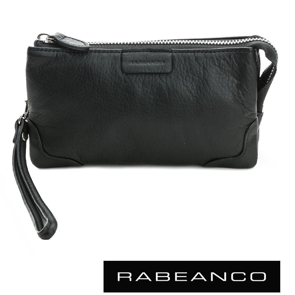 RABEANCO 迷時尚系列多分層羊皮手拎零錢包(大) 黑