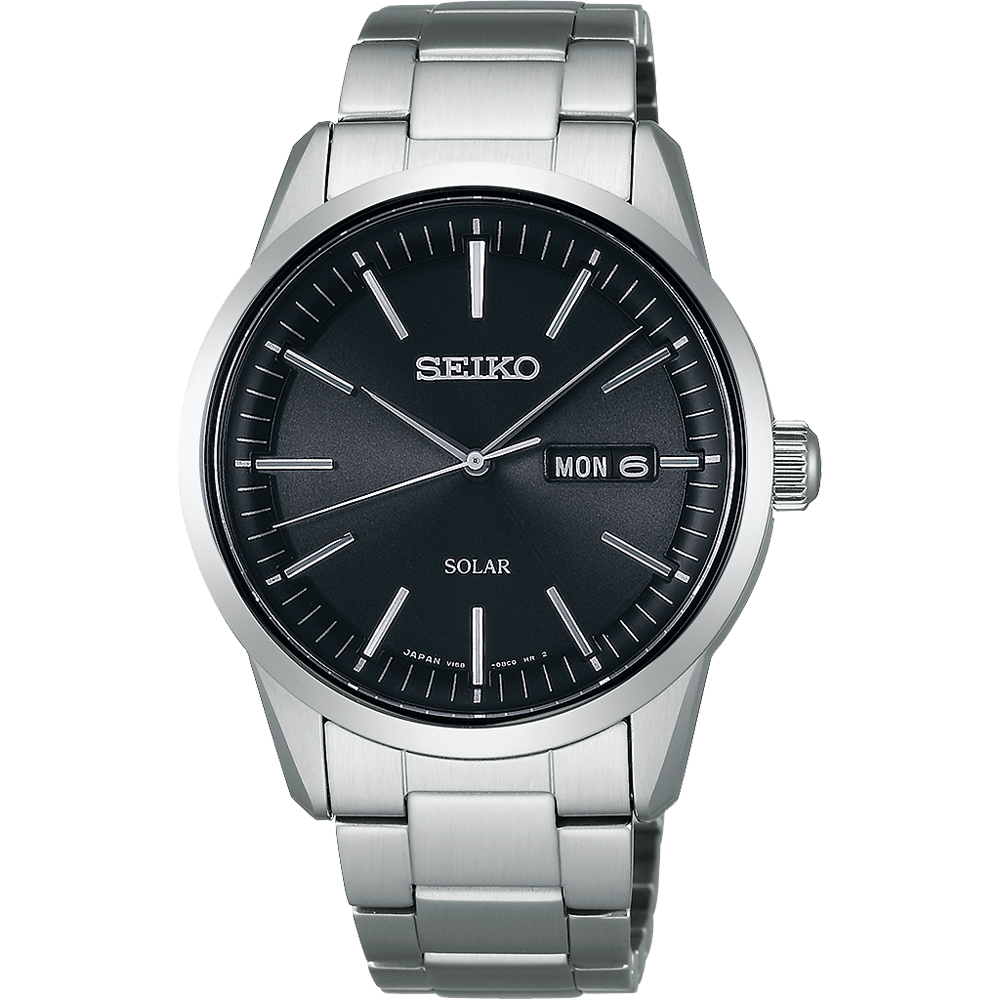 SEIKO SPIRIT系列太陽能都會腕錶(SBPX063J)-黑x銀/39mm