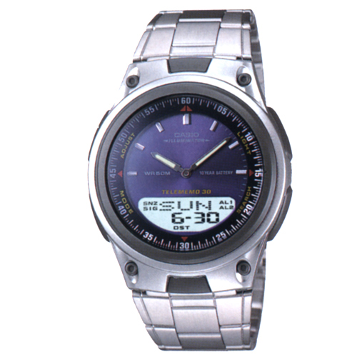 CASIO 都會時尚雙顯腕錶(AW-80D-2A)-藍/40mm