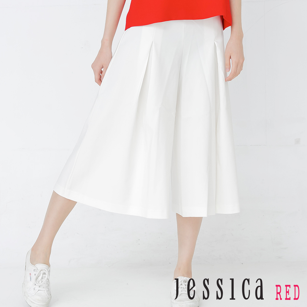 JESSICA RED-法式優雅打褶造型寬褲