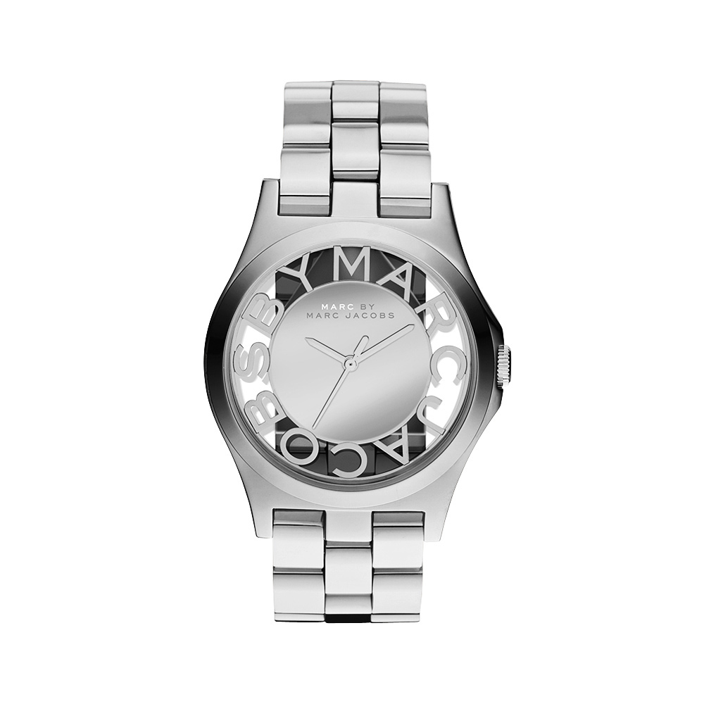 Marc Jacobs 浮雕鏤空系列腕錶-銀/39mm