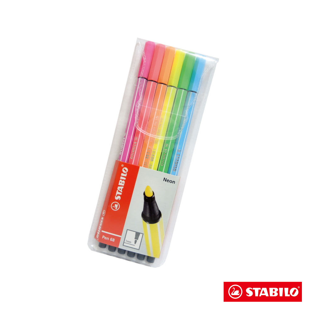 STABILO 書寫系 - Pen68彩色筆 6色螢光款 product image 1