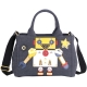 PRADA Canvas Robot機器人圖案單寧帆布兩用包(灰藍色) product thumbnail 1