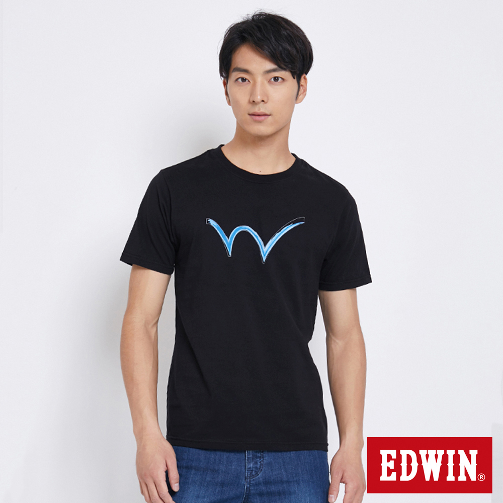 EDWIN 東京系列W反光短袖T恤-男-黑色