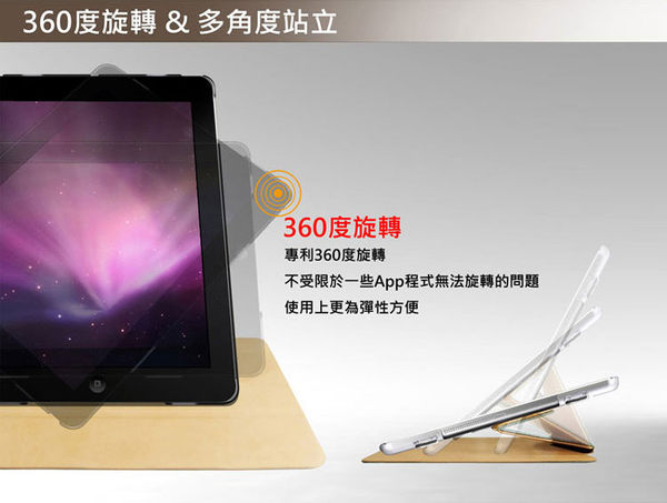 Optima iPad Air Smart 360 亞麻紋保護套