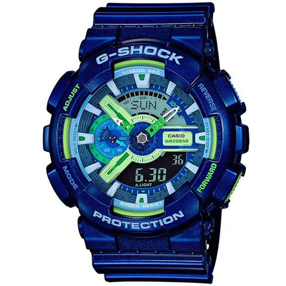 G-SHOCK 亮眼搶色新概念潮流必備運動錶(GA-110MC-2A)-藍/51.2mm