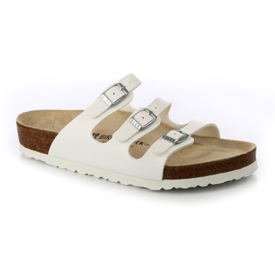 勃肯BIRKENSTOCK 054061。 佛羅里達 三條復古拖鞋(白)