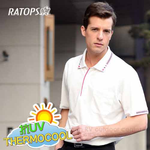 【瑞多仕-RATOPS】THERMOCOOL 男 短袖POLO衫_DB8610 白