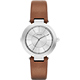 DKNY Stanhope 名模風采時尚腕錶-銀x咖啡色錶帶/36mm product thumbnail 1
