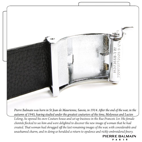 PB 皮爾帕門-都會設計橫紋款-頭層牛皮自動扣皮帶-855