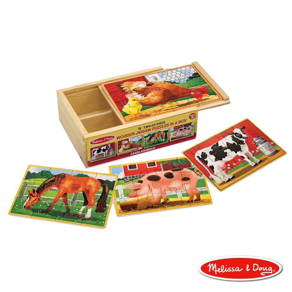 美國瑪莉莎 Melissa & Doug 盒中木製拼圖 - 農場動物