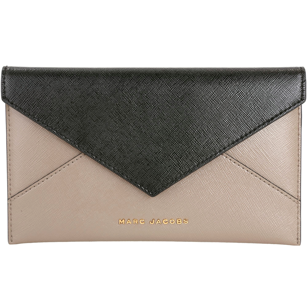 MARC JACOBS Saffiano Envelope 拼色防刮皮革信封造型皮夾(灰)