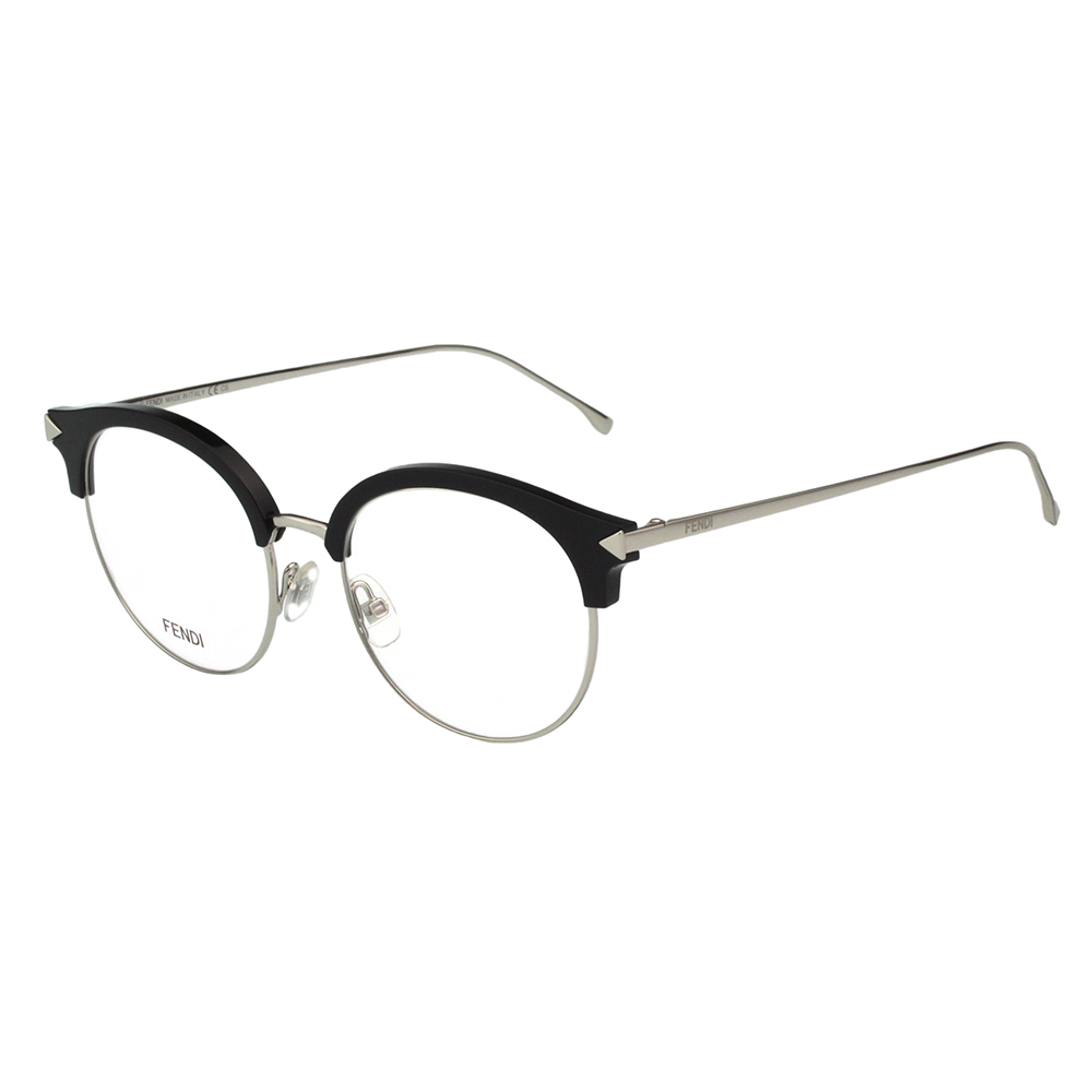 FENDI  復古眉框圓框 光學眼鏡 (銀色)FF0165