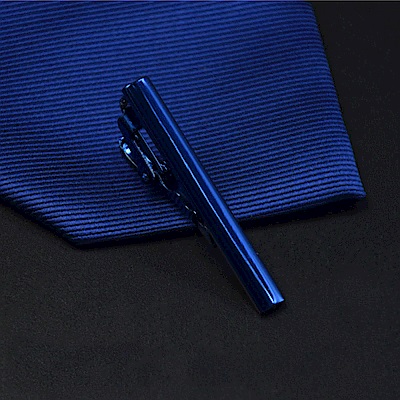 拉福 領帶夾窄版領帶夾窄領夾亮槍面(藍4.3cm)