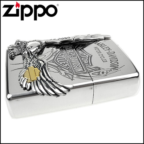 【ZIPPO】日系~Harley-Davidson-哈雷鷹-燻銀鍍色金屬加工打火機