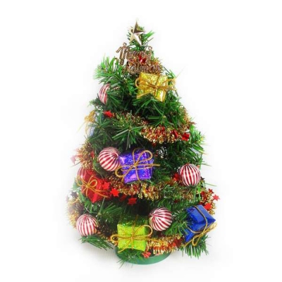 交換禮物-台製1尺(30cm)裝飾綠色聖誕樹(糖果禮物盒系)
